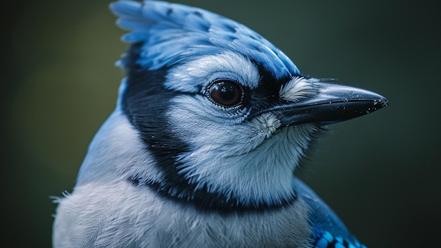 Photo en gros plan, le regard intense des blue jays capturé avec des détails époustouflants