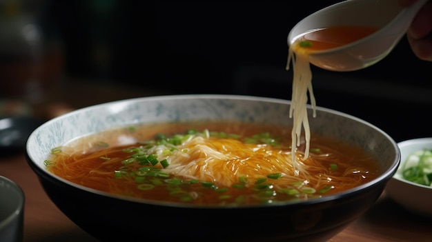 Gros plan riche et savoureux d'une cuillerée de pâte de soja fermentée traditionnelle coréenne Doenjang