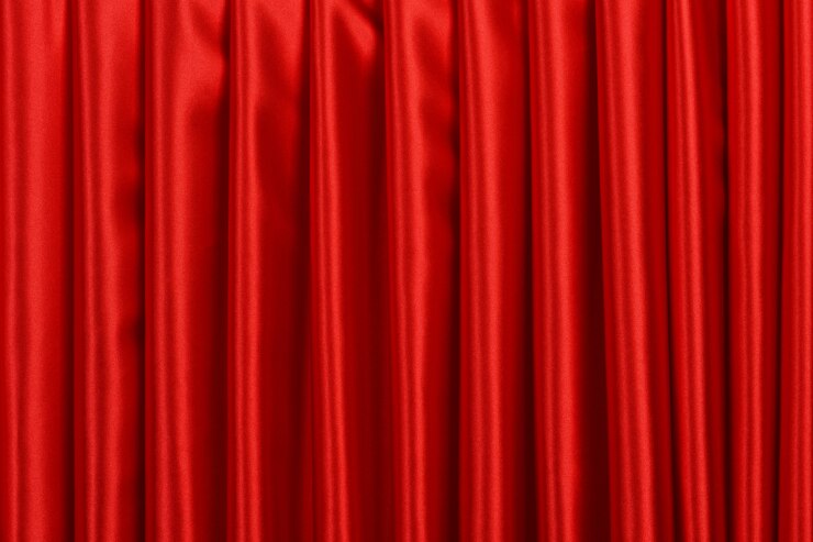 Photo gros plan de rideau rouge