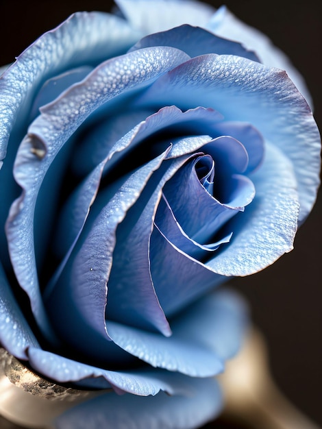 Photo gros plan de la rose bleue en noir et blanc