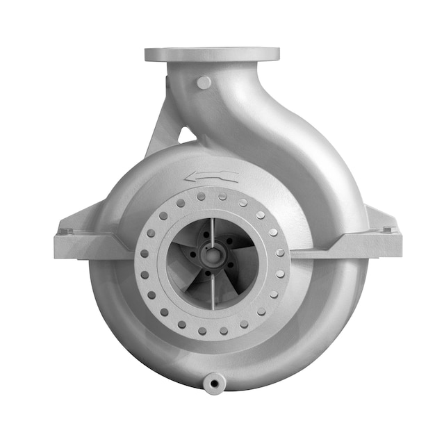 Gros plan sur la roue à aubes de section transversale à l'intérieur de la pompe centrifuge électrique ou du ventilateur pour l'industrie