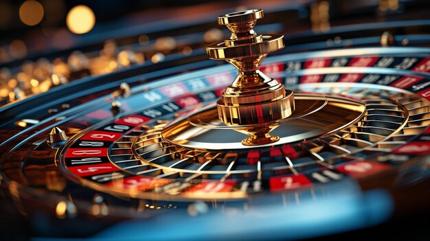 Photo un gros plan d'une roue de roulette de casino