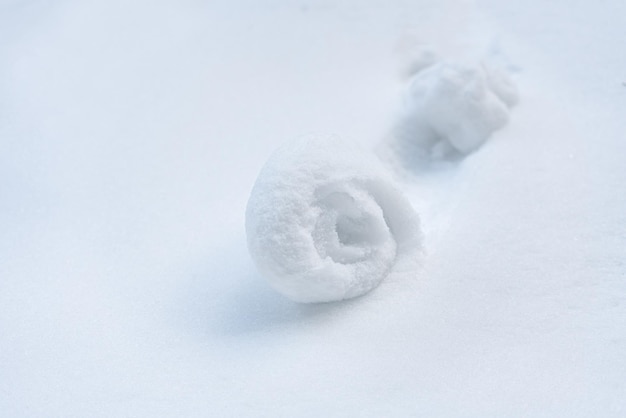 Gros plan d'un rouleau à neige