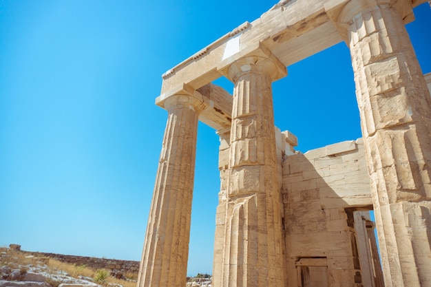 Gros plan des ruines du grec ancien