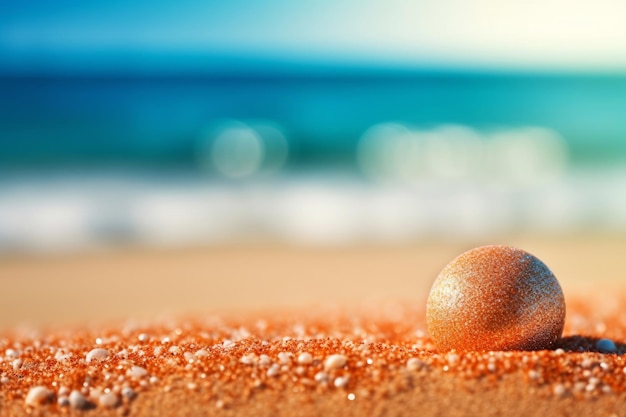 Un gros plan d'un sable avec une pierre dorée dessus