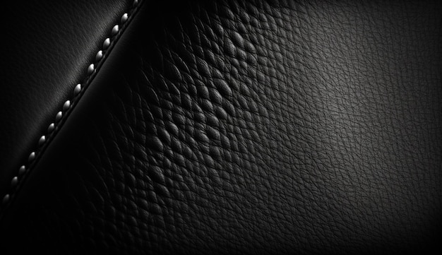 Un gros plan d'un sac en cuir noir avec une texture texturée.