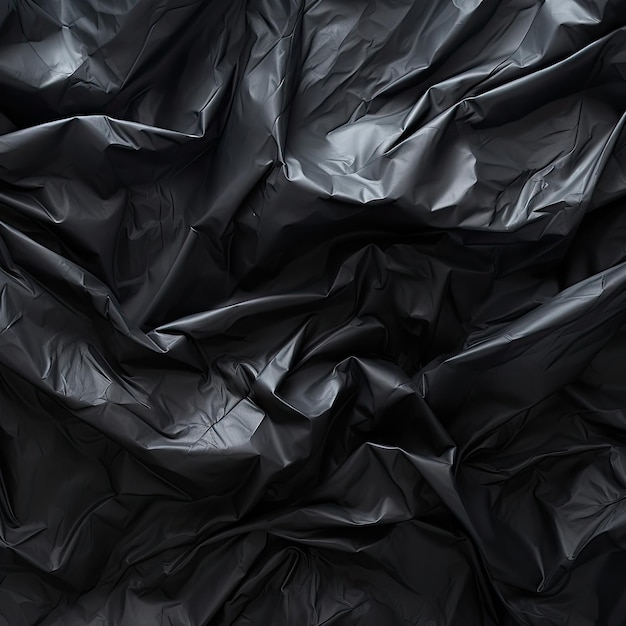 Un gros plan d'un sac en plastique noir