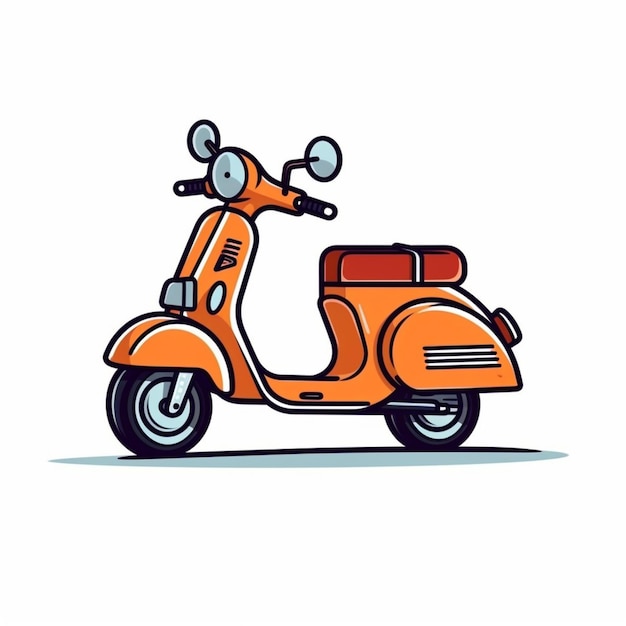 un gros plan d'un scooter avec un casque sur le dos