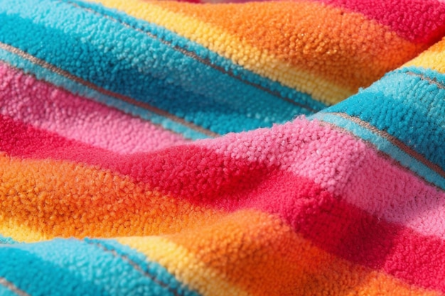 un gros plan d'une serviette colorée avec un dessin rayé génératif ai