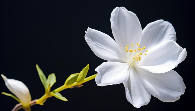 un gros plan d'une seule fleur de jasmin, la fleur nationale du Pakistan