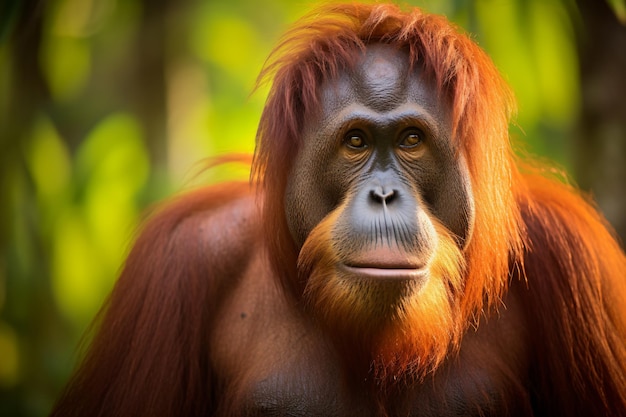 un gros plan d'un singe aux cheveux très longs