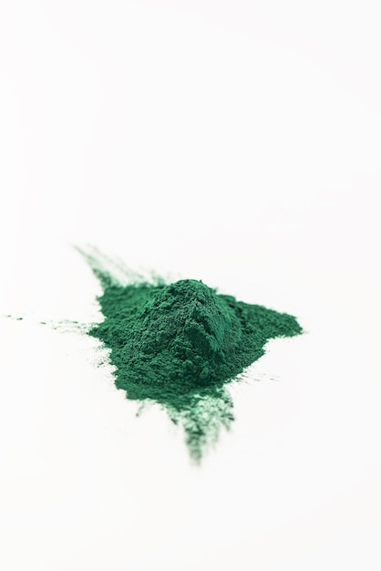 Gros plan de la spiruline verte avec espace ragondin