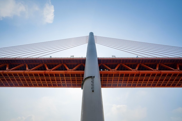 Gros plan de la structure du pont