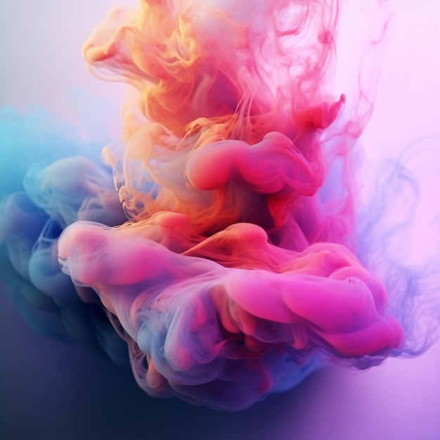 Un gros plan d'une substance liquide colorée dans l'air