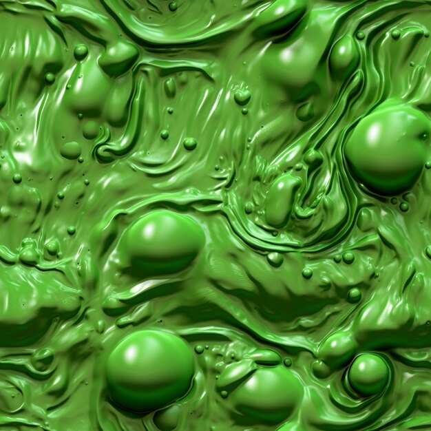 Photo un gros plan d'une substance liquide verte avec des bulles génératives ai
