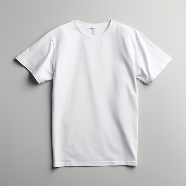 un gros plan d'un t-shirt blanc sur un fond gris génératif ai