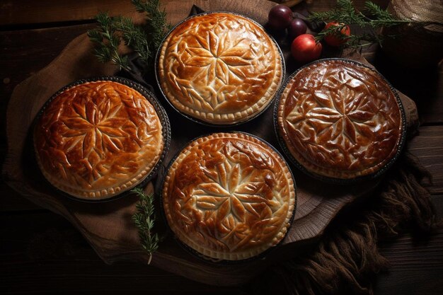 Un gros plan d'une tarte avec un fruit sur le dessus