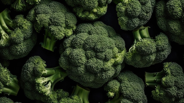 Un gros plan d'un tas de brocoli