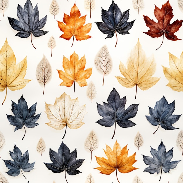 un gros plan d'un tas de feuilles de couleurs différentes sur une surface blanche ai générative