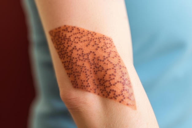 Gros plan d'un test cutané d'allergie sur le bras créé avec une IA générative