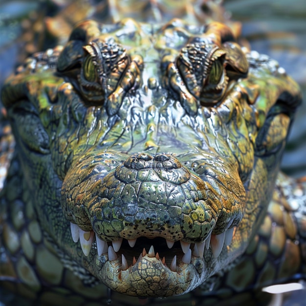 un gros plan d'une tête de dinosaure avec la bouche ouverte