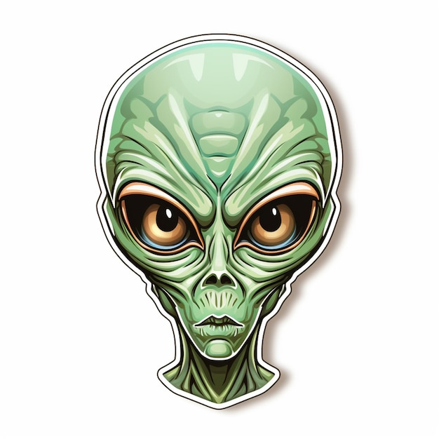 un gros plan d'une tête extraterrestre verte avec de grands yeux génératif ai