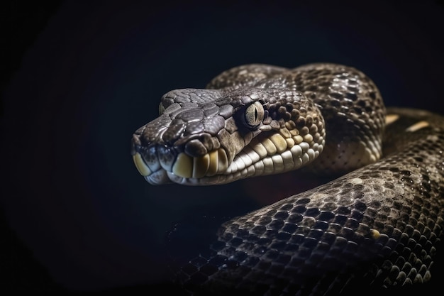 Gros plan de la tête de serpent Anaconda