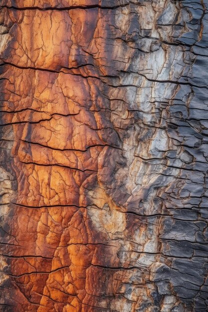 Gros plan d'une texture en bois fissurée âgée créée avec une IA générative