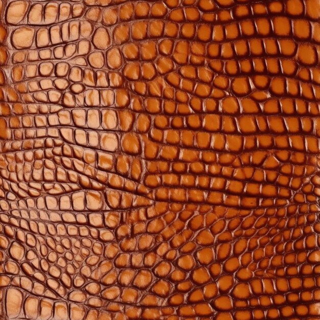 un gros plan d'une texture de cuir marron avec un motif ai génératif