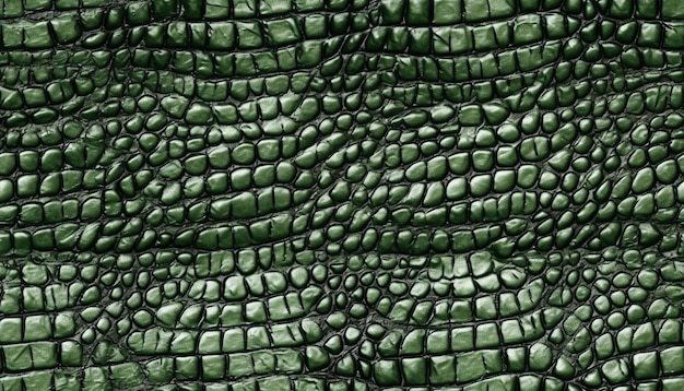 Photo un gros plan d'une texture de cuir vert avec un motif génératif ai