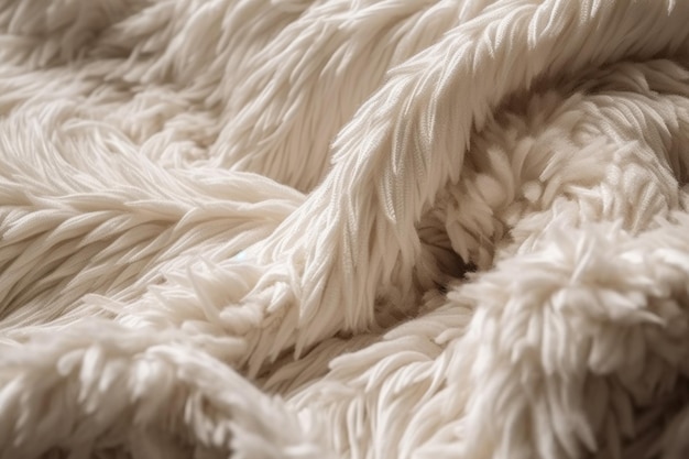 Gros plan de la texture du tissu avec un mélange d'éléments lisses et moelleux créés avec une IA générative