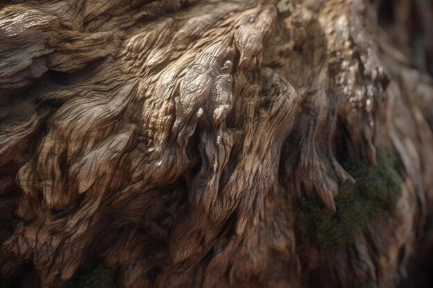 Photo un gros plan d'une texture naturelle telle qu'une écorce d'arbre ou une fourrure animale avec un d complexe et fascinant
