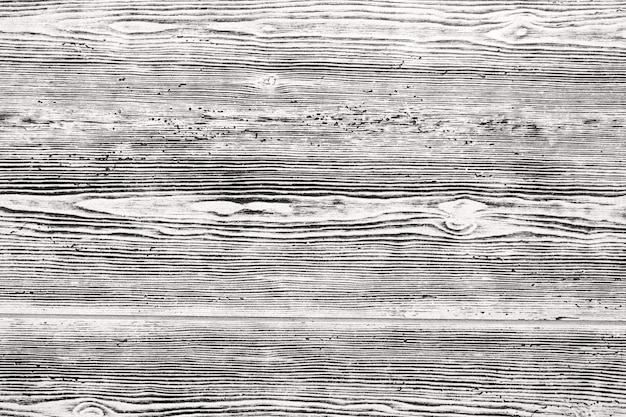 Gros plan sur la texture de la planche de bois en noir et blanc