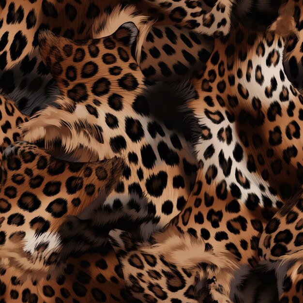 un gros plan d'un tissu imprimé de léopard avec beaucoup de taches génératives ai
