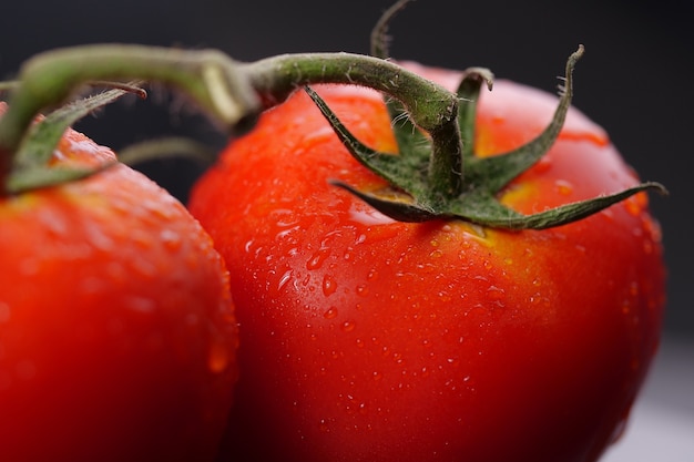 Gros plan, de, tomate rouge, à, goutte eau