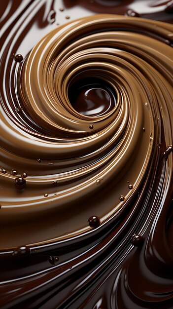 Photo un gros plan d'un tourbillon de chocolat