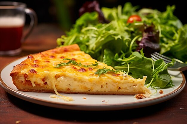 Un gros plan d'une tranche de pizza au fromage avec une légère éclaboussure de sel de mer