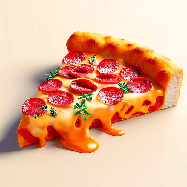 Photo un gros plan d'une tranche de pizza au pepperoni avec du fromage