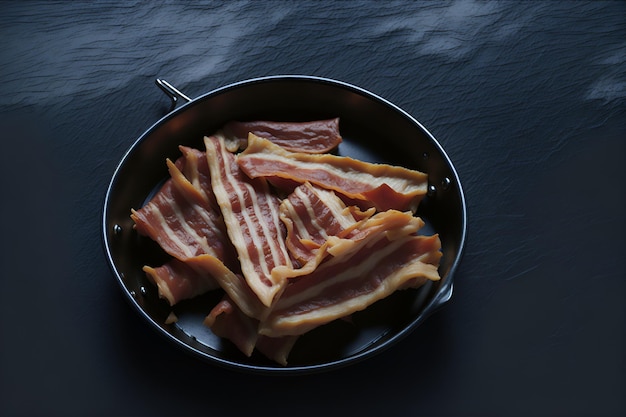Gros plan de tranches de bacon parfaitement préparées offrant une saveur inégalée pour les vrais gourmets Généré par AI
