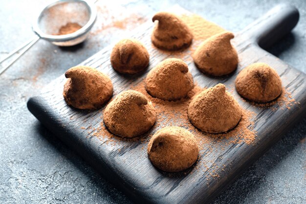 Gros plan, de, truffes, à, chocolat