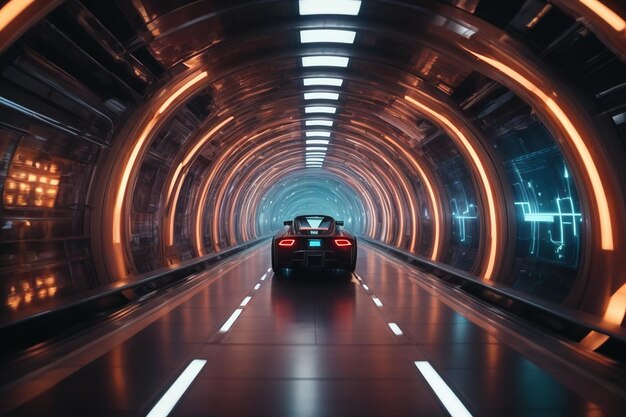 Un gros plan d'un tunnel avec une lumière à la fin de l'IA générative