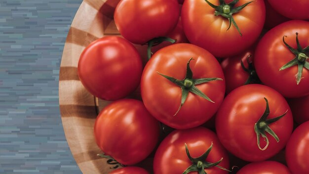 Un gros plan vibrant et juteux de tomates rouges fraîches