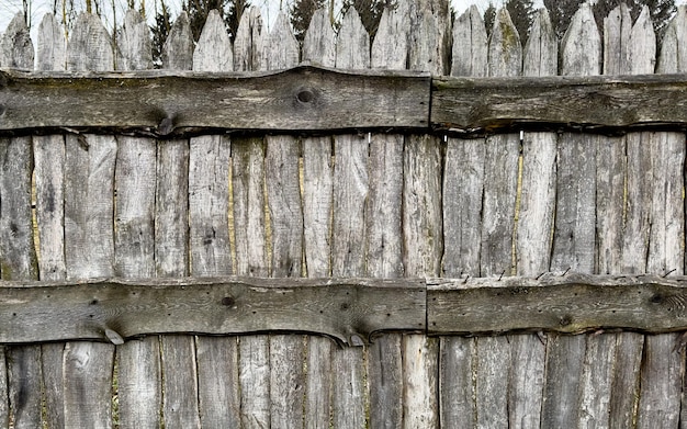 Gros plan d'une vieille clôture en bois Photo de haute qualité