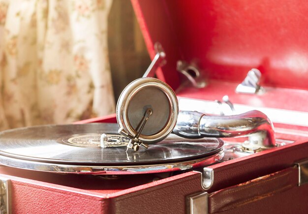 Gros plan de vieux gramophone