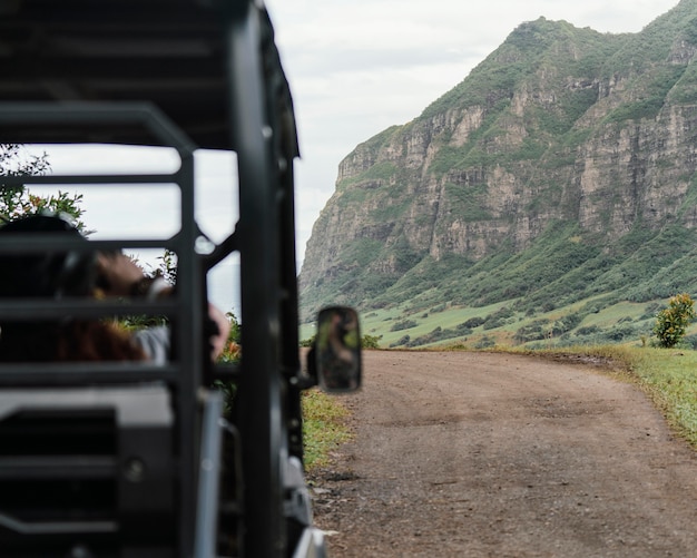 Photo gros plan voiture jeep à hawaii