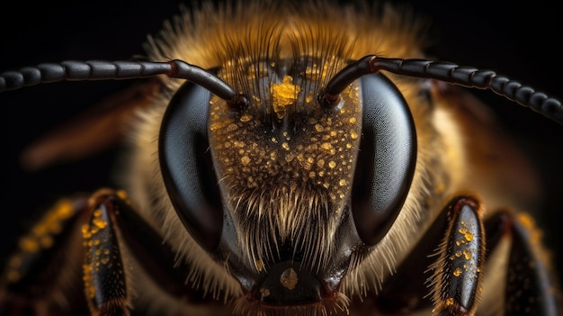 Un gros plan des yeux d'une abeille