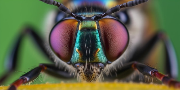 Un gros plan des yeux d'une abeille