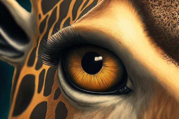 Photo le gros plan des yeux des girafes