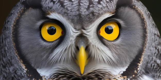 Un gros plan des yeux d'un hibou