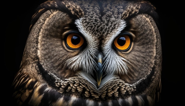 Un gros plan des yeux d'un hibou